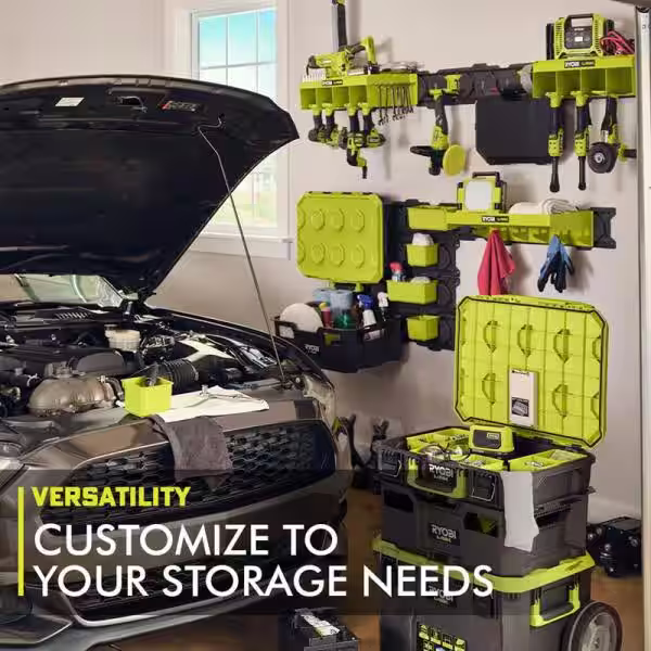 RYOBI LINK 14-Piece Wall Storage Kit and ONE+ Battery Shelf