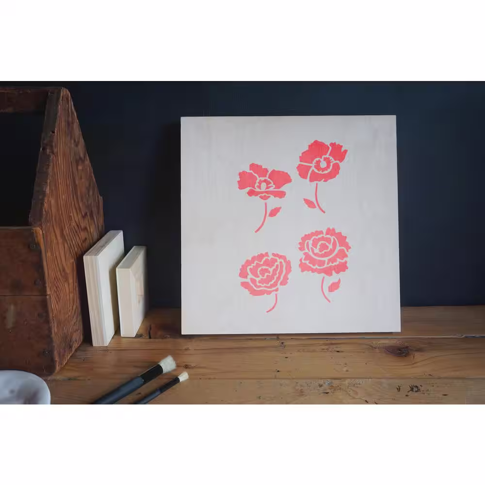 Stencil1 Peonies and Poppies Stencil