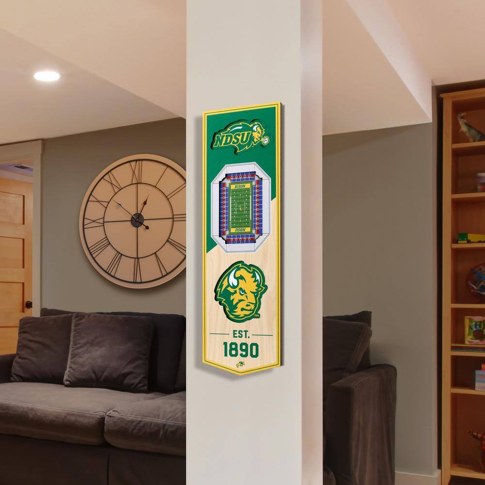 YouTheFan NCAA North Dakota State Bison 6 in. x 19 in. 3D Stadium Banner-Fargodome