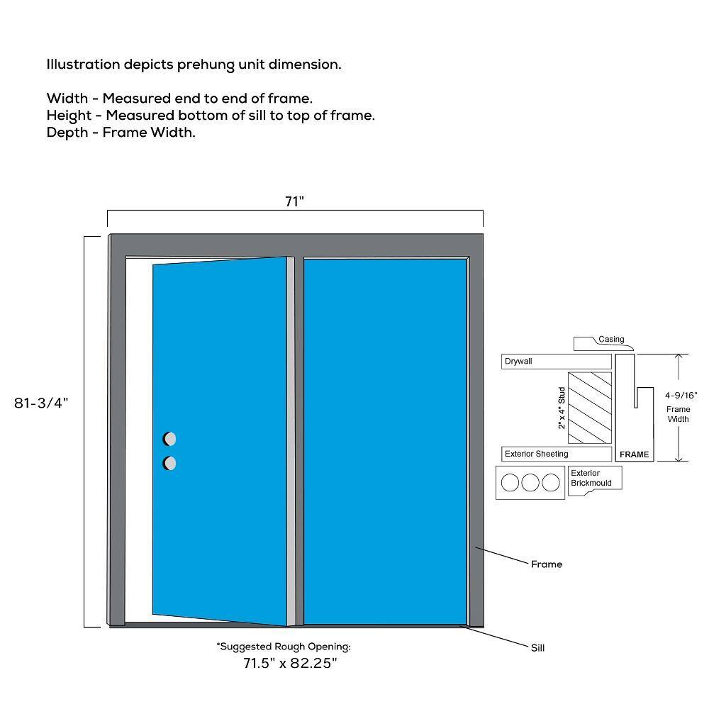 MMI Door 68 in. x 80 in. Full Lite Primed Fiberglass Smooth Stationary Patio Glass Door Panel with Screen