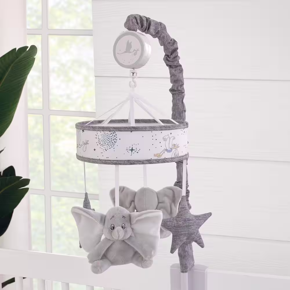 Disney Dumbo Sweet Little Baby Dumbo and Stars Plush Musical Mobile