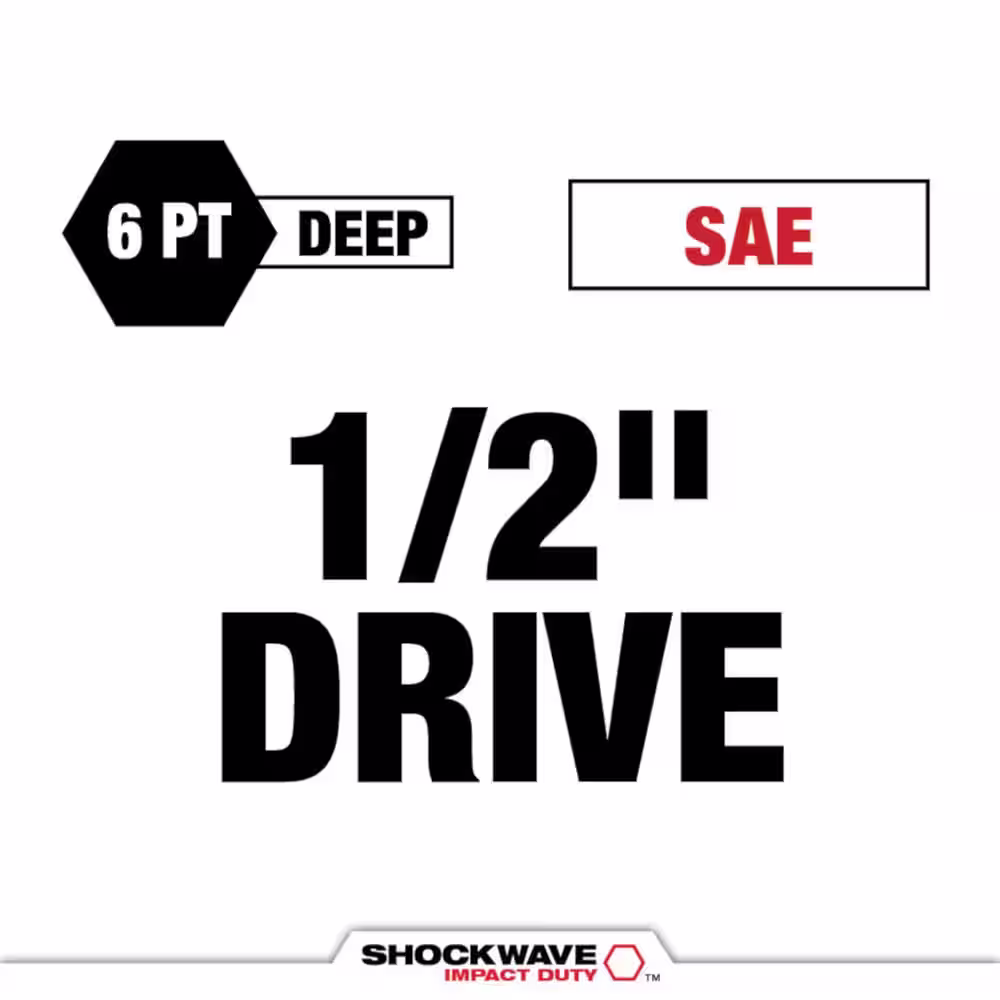 Milwaukee SHOCKWAVE 1/2 in. Drive 13/16 in. Lug Nut Impact Socket (1-Pack)