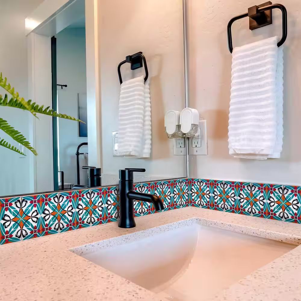 None Multicolor H6 6 in. x 6 in. Vinyl Peel and Stick Tile (24-Tiles, 6 sq. ft./Pack)
