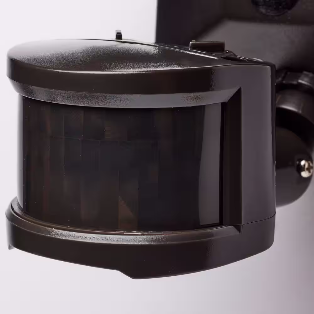 SATCO 100 -Watt Equivalent 1900 -Lumen 90 -Degree Bronze Motion Sensing Integrated LED Flood Light