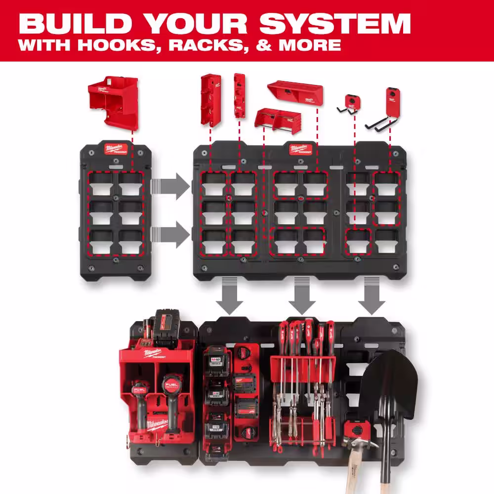 Milwaukee Packout 2-Pack Large Bin Set with Packout Compact Wall Plate