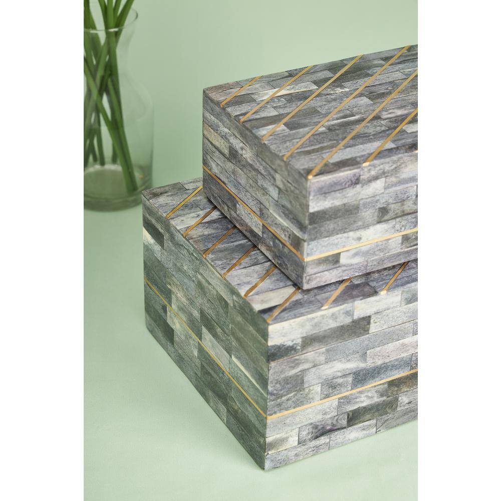 GAURI KOHLI Monaco Gray Decorative Boxes