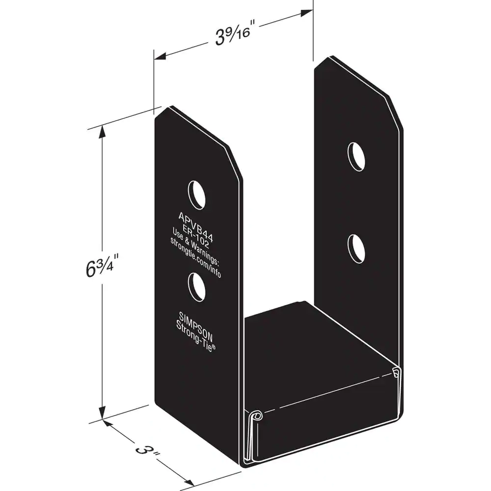 Simpson Strong-Tie Outdoor Accents Avant Collection ZMAX, Black Powder-Coated Post Base for 4x4 Nominal Lumber