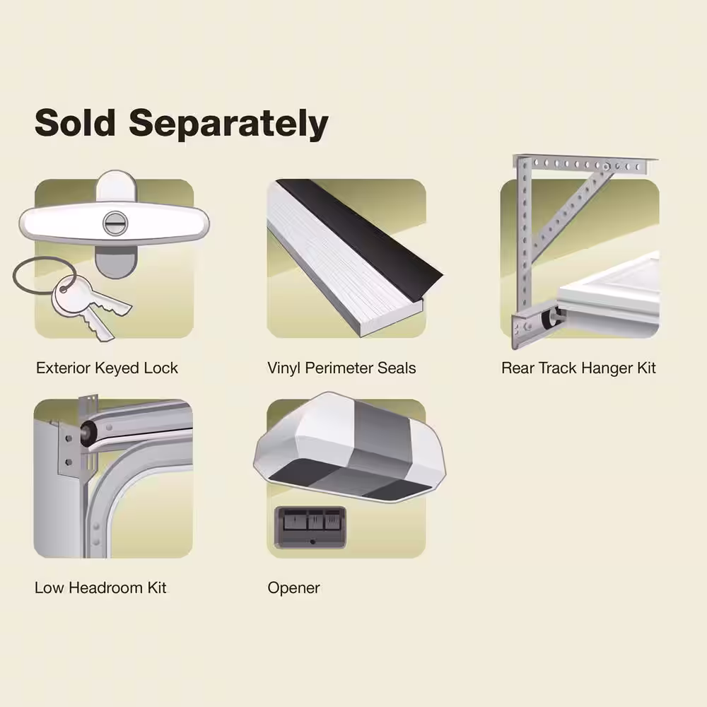 Clopay Gallery Steel 9 ft. x 7 ft. 6.5 R-Value Insulated Solid White Garage Door