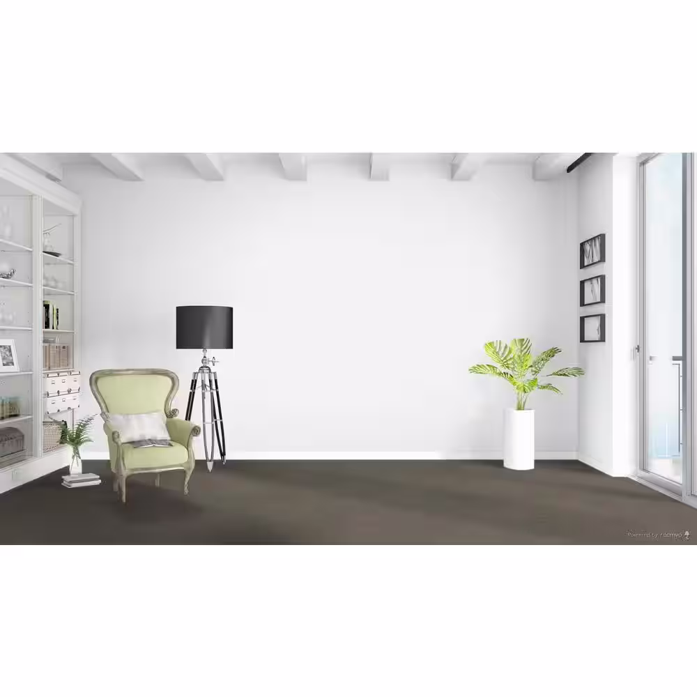 Home Decorators Collection Moonlight  - Gaze - Gray 32 oz. SD Polyester Texture Installed Carpet