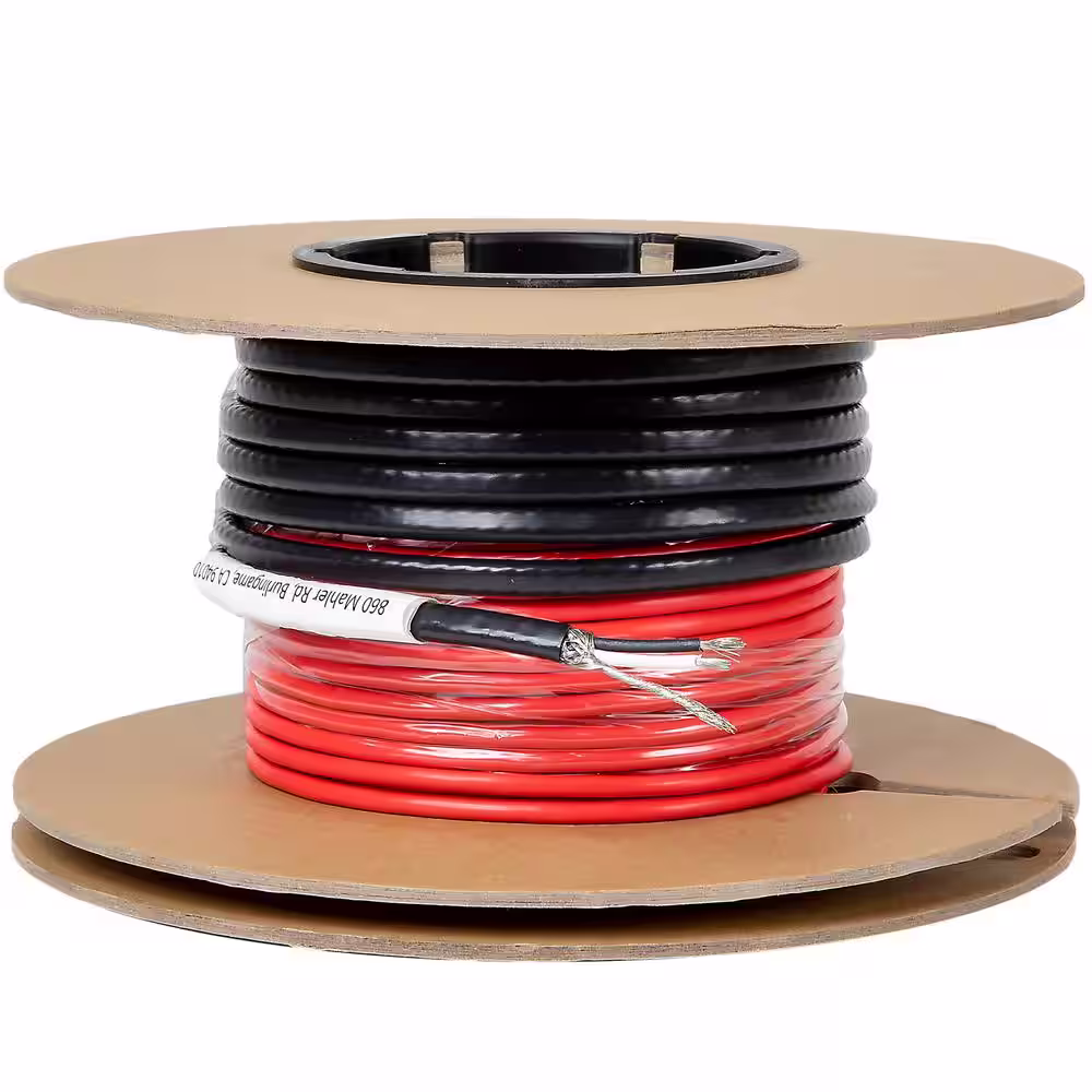 Dr Infrared Heater 363 ft. Electric Radiant Floor 120-Volt Heating Cable Kit in Red and Black with Wi-Fi Thermostat, Covers 110 sq. ft.