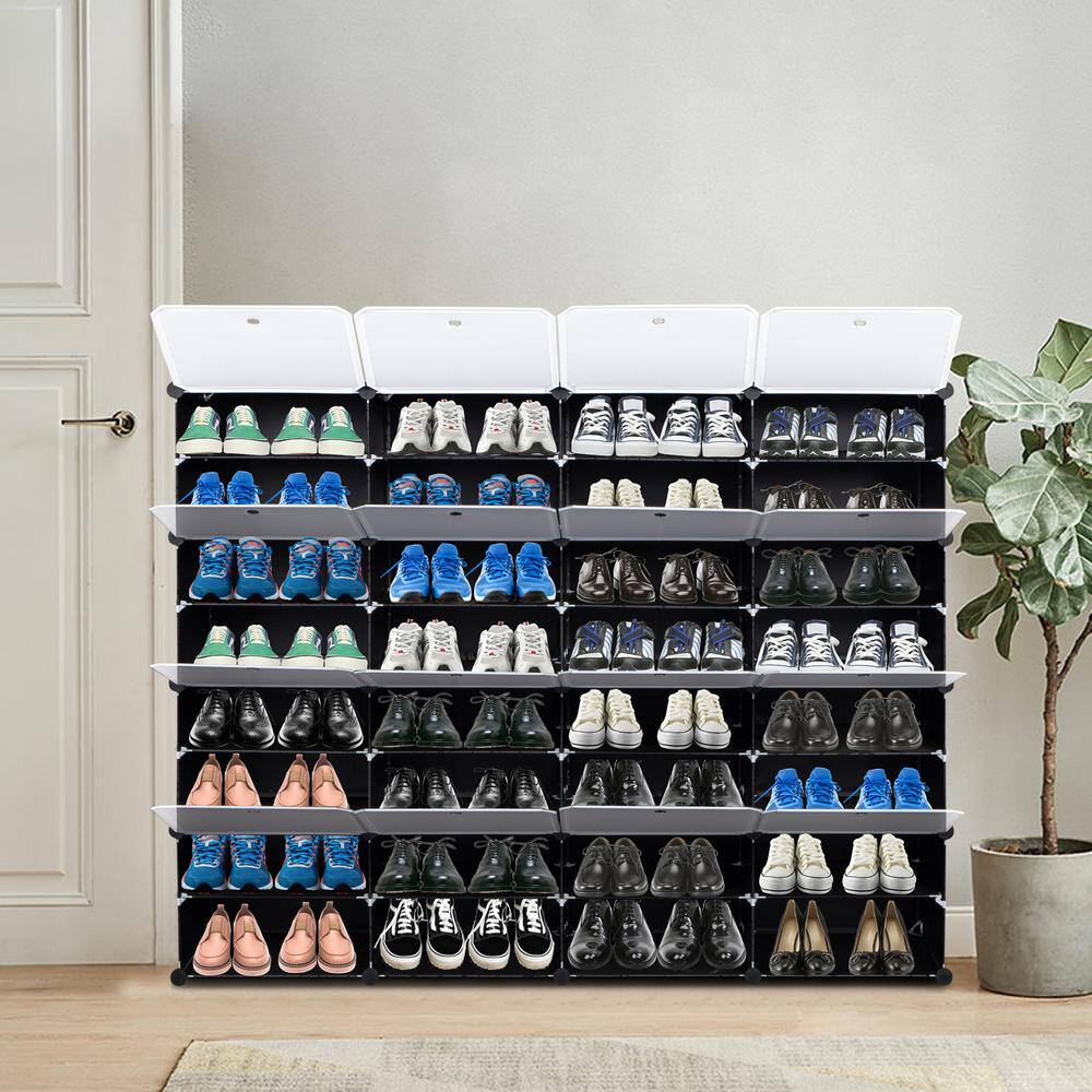 None 63.78 in. H 56-Pair Black Shoe Rack