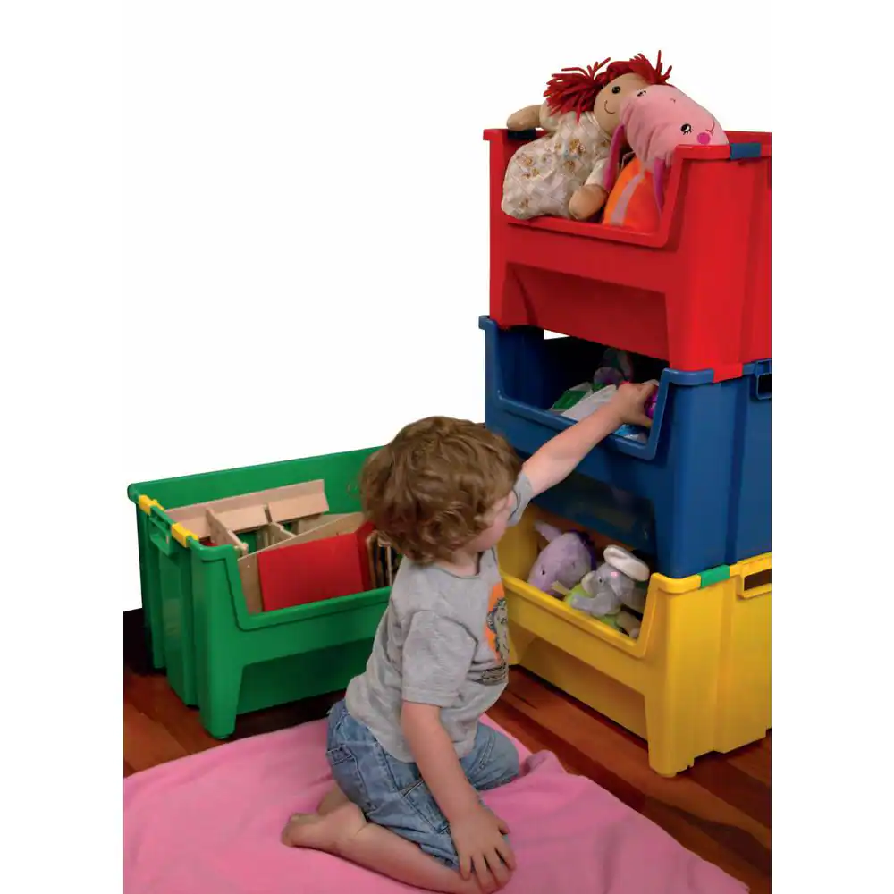 None 13 Gal. Pack N Stack Storage Bin (3-Pack)