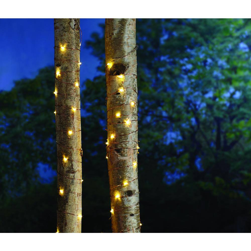 Hampton Bay Outdoor/Indoor 16 ft. Battery Powered Micro LED Copper Wire Fairy String Light (2-Pack)