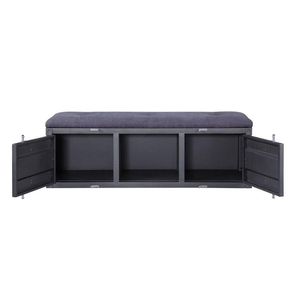 ZIRUWU 19.00 in. H x 16.00 in. W Gray Fabric Shoe Storage Bench