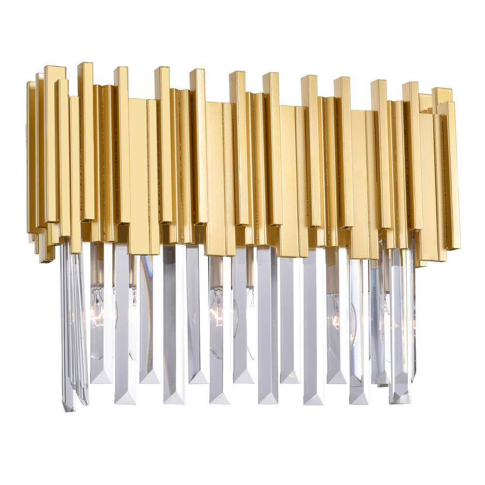 CWI Lighting Deco 3 Light Vanity Light With Medallion Gold Finish