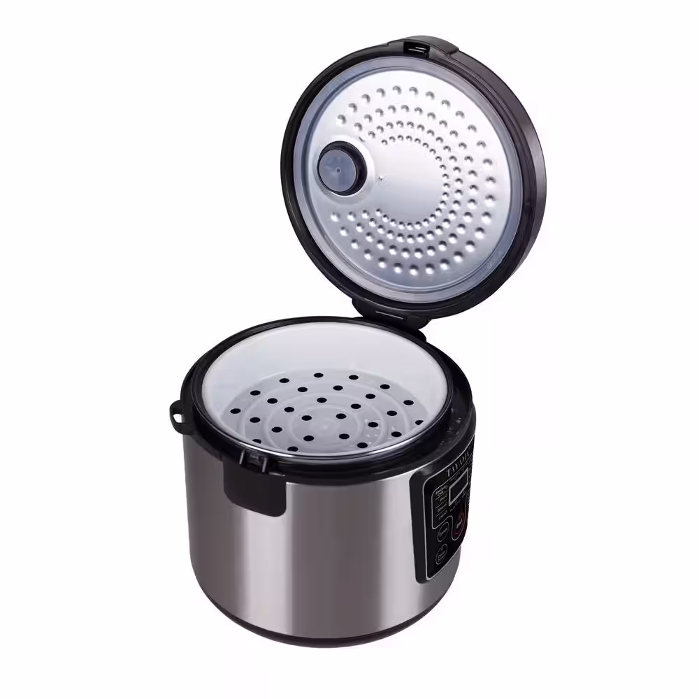 Tayama 20-Cup Stainless Steel Digital Multi-Function Rice Cooker and Food Steamer
