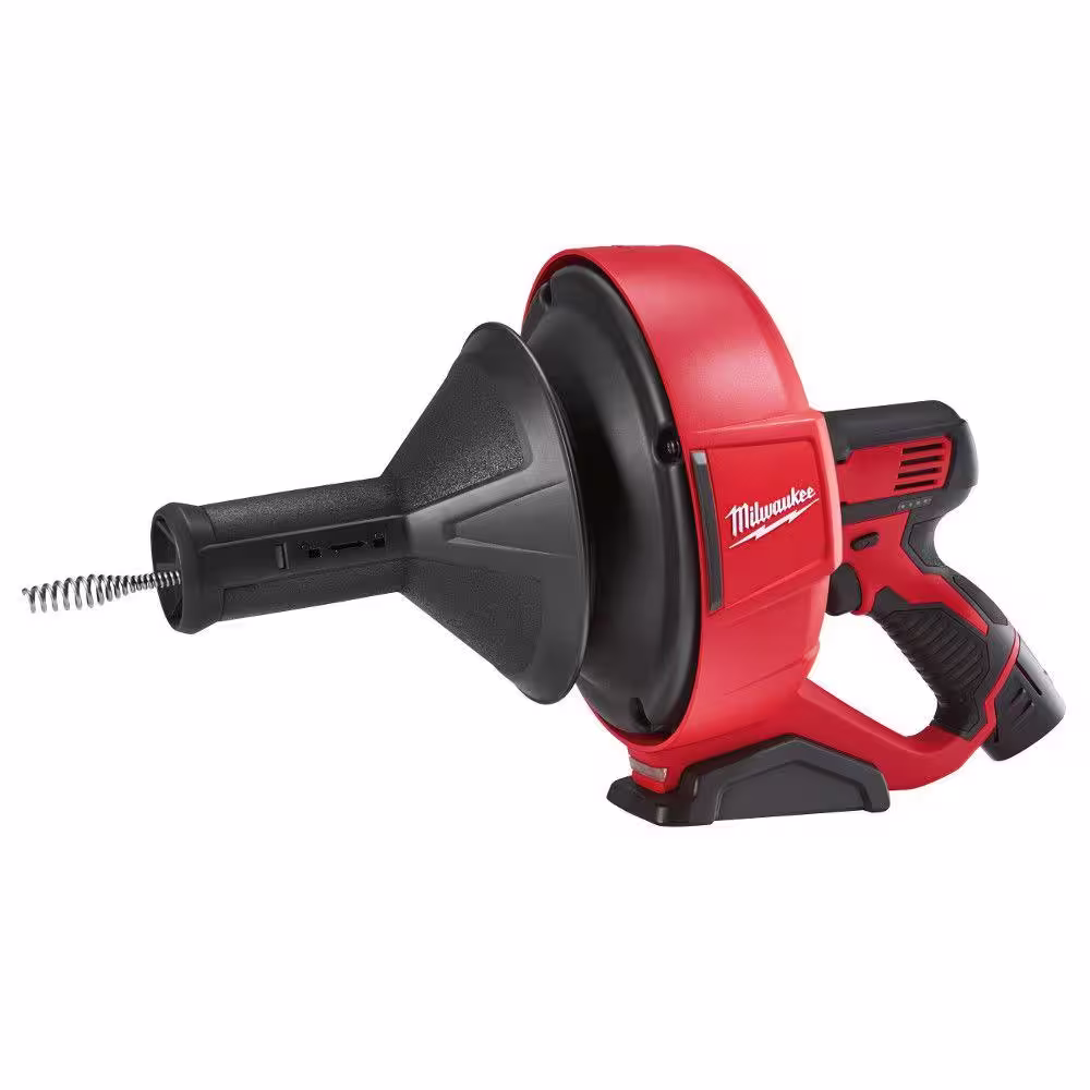 Milwaukee M12 12-Volt Lithium-Ion Cordless Drain Snake Kit with Bucket Organizer Bag