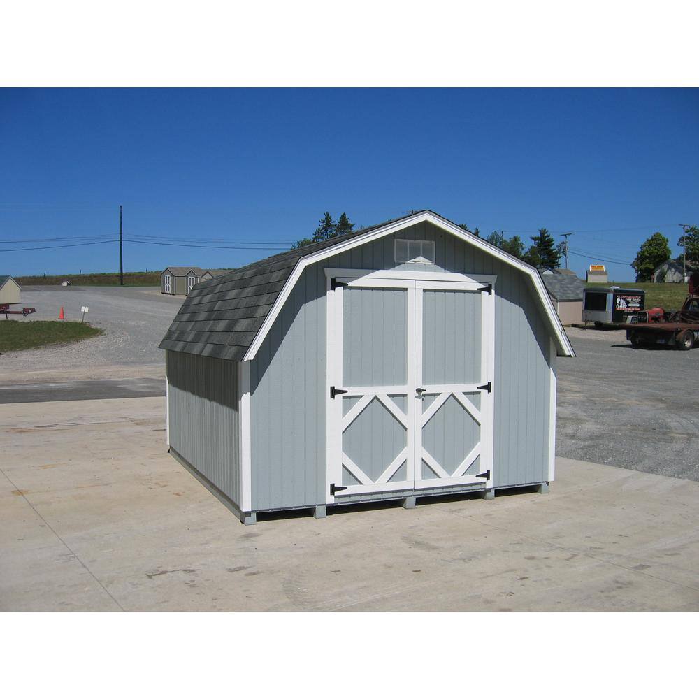 LITTLE COTTAGE CO. Classic Gambrel 10 ft. x 14 ft. Wood Storage Building Precut Kit with 4 ft. Sidewalls with Floor