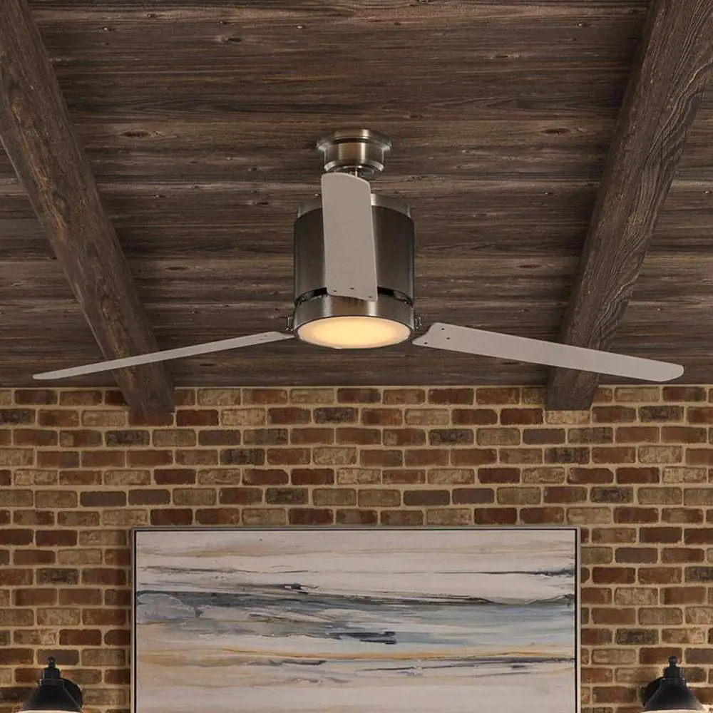 Home Decorators Collection Railey 60 in. LED Indoor Brushed Nickel Ceiling Fan with Light Kit and Remote Control