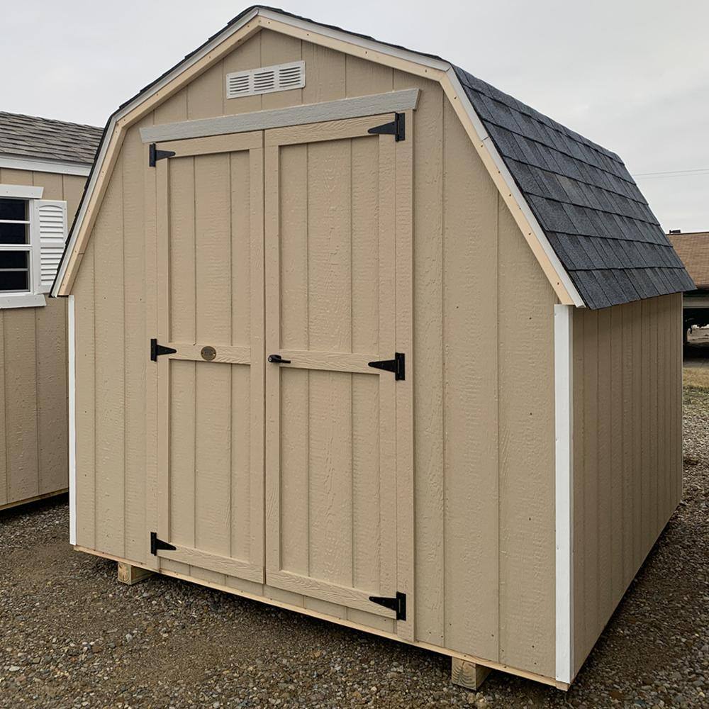 LITTLE COTTAGE CO. Value Gambrel 12 ft. x 12 ft. Wood Storage Building Precut Kit with 4 ft. Sidewalls with Floor