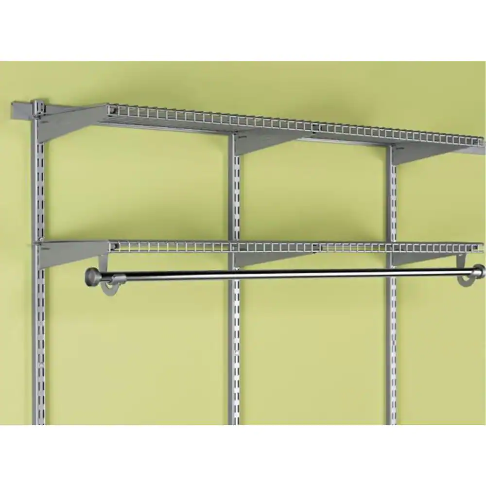 Rubbermaid Configurations 1.875 in. D x 12.375 in. W x 26.937 in. H Add-On Hanging Metal Closet System Kit in Titanium
