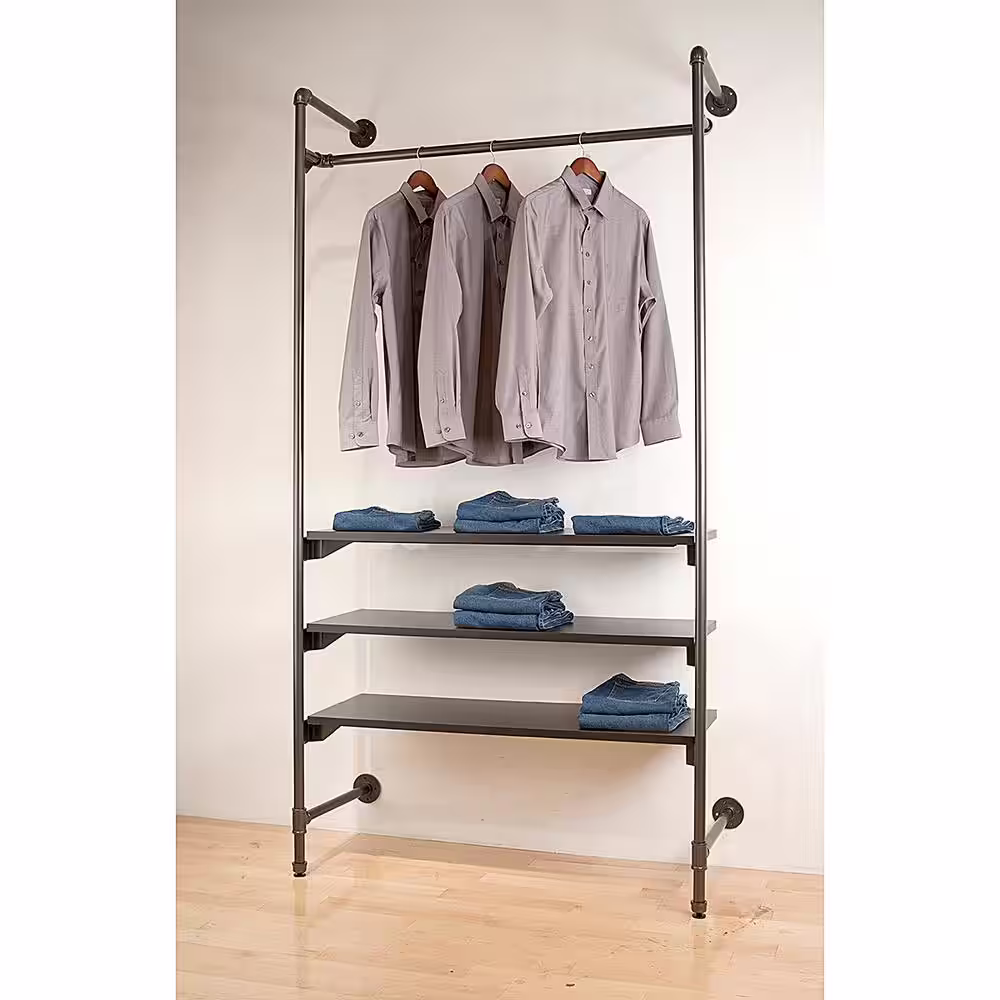 Econoco Pipeline 15.75 in. W x 46 in. L Brown Melamine Shelf (Pack of 2)
