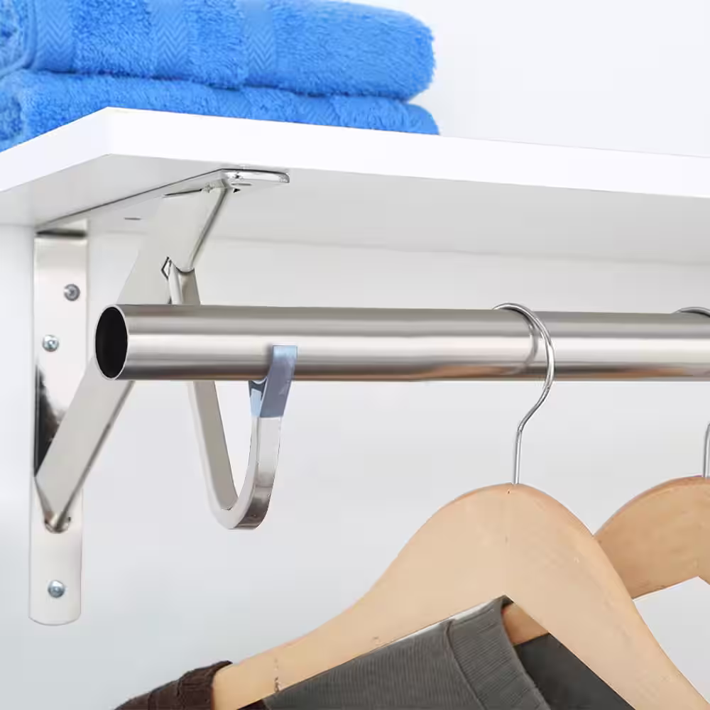 Everbilt 1.31 in. Brushed Nickel Heavy-Duty Closet Rod