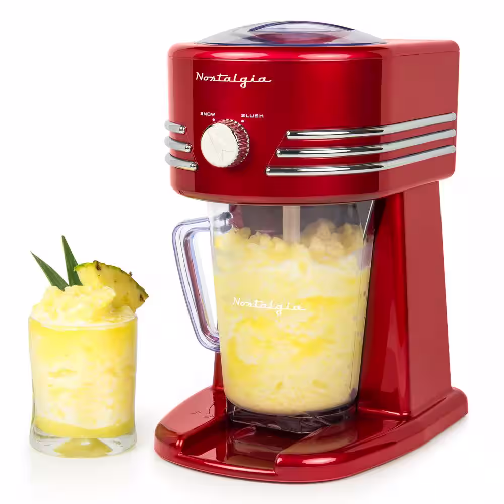Nostalgia NRFBS40RR 40-oz. Retro Red Frozen Snow Cone Machine Slush Beverage Station