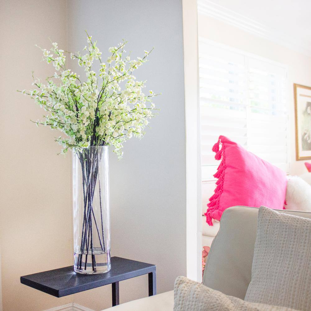 Nearly Natural Giant Cherry Blossom Artificial Arrangement in White