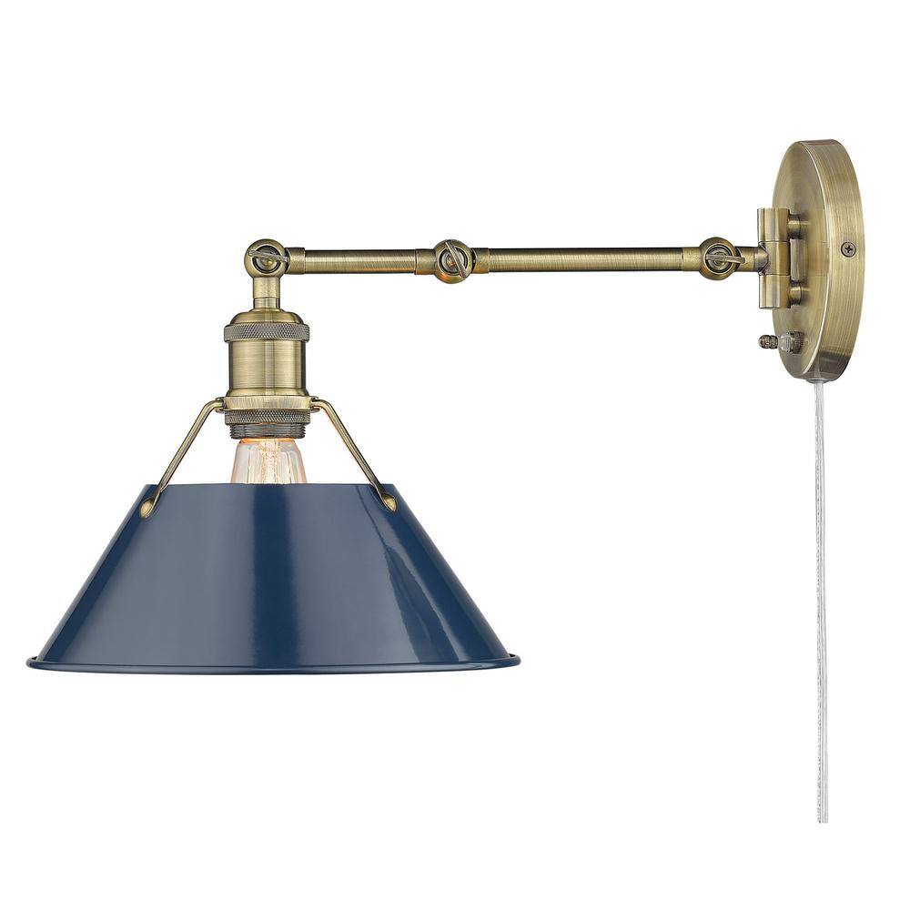 Golden Lighting Orwell 9 in. Aged Brass Sconce
