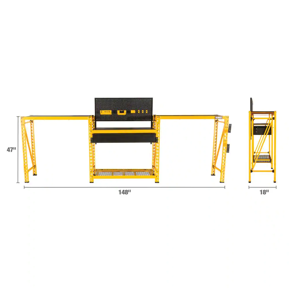 DEWALT Yellow 4-Tier Steel Garage Storage Shelving Unit (50 in. W x 94 in. H x 18 in. D)