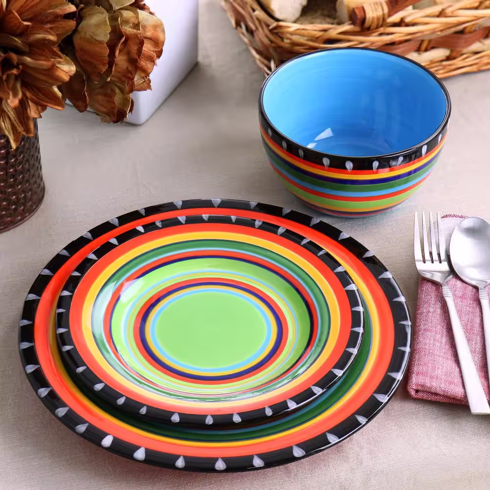 GIBSON ELITE New Pueblo 12-Piece Stoneware Dinnerware Set