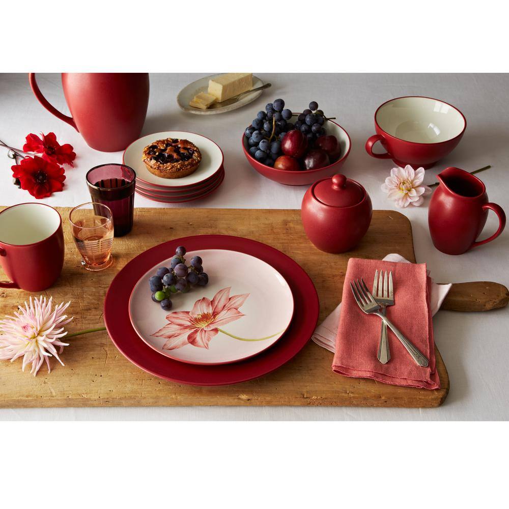 Noritake Colorwave 27 (fl.oz.) Raspberry Red Stoneware Pasta Bowl 10-1/2 in. (Set of 4)
