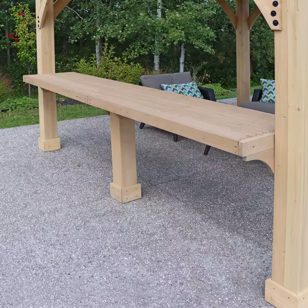 Yardistry 12 ft. Meridian Cedar Bar Counter
