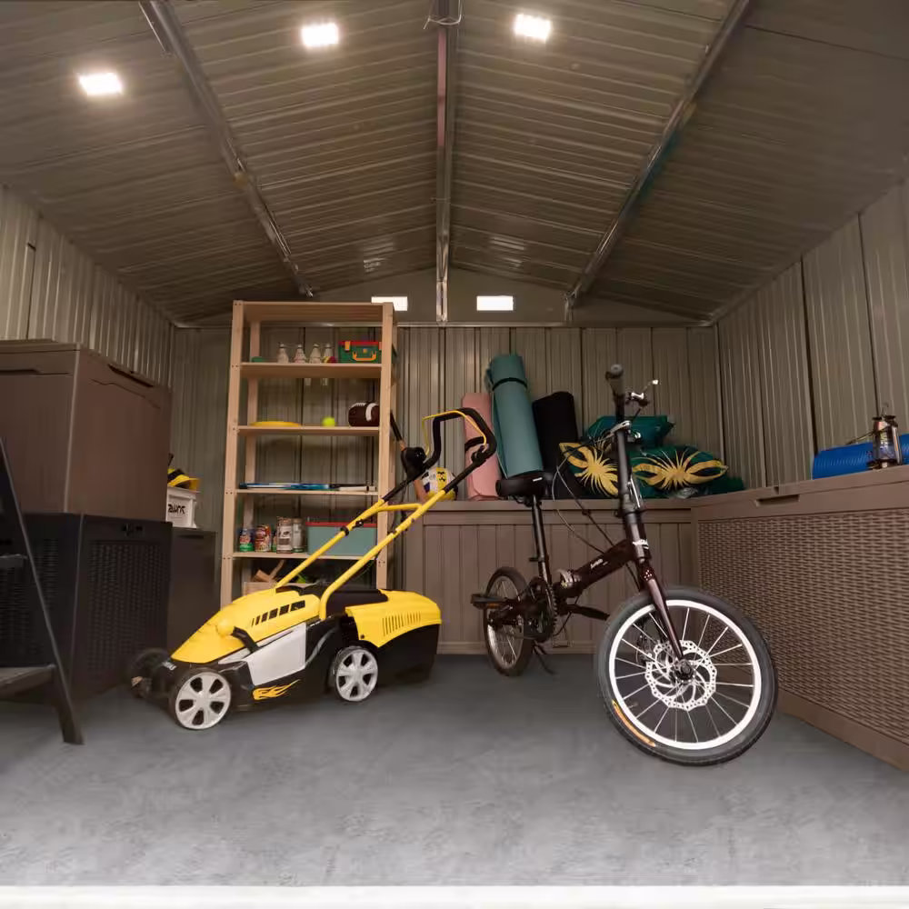 Patiowell 10 ft. W x 10 ft. D Size Upgrade Metal Storage Shed for Outdoor, Steel Yard Shed (100 sq. ft.)