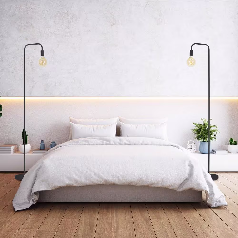 O'Bright 70 in. Black Indoor Metal Industrial Floor Lamp with Minimalist Design for Decorative Lighting with E26 Socket
