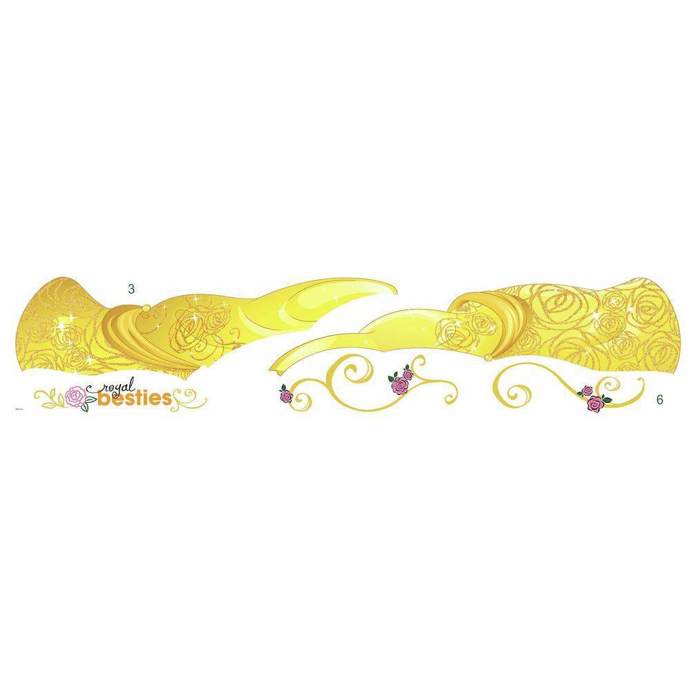 RoomMates 2.5 in. x 27 in. Disney Sparkling Belle 13-Piece Peel and Stick Giant Wall Decal