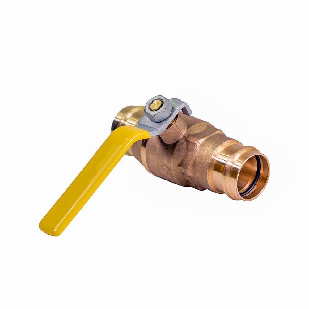 The Plumber's Choice 1-1/4 in. Brass Double-O-Ring Press Ball Valve