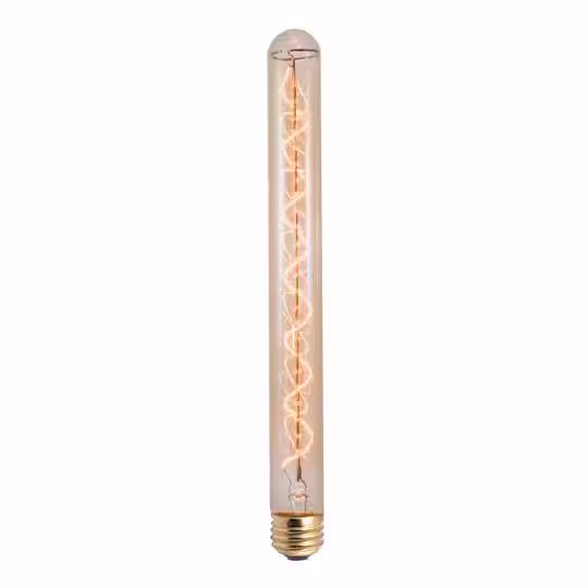 Bulbrite 40-Watt T9 Amber Light Medium Base (E26) Dimmable Antique Nostalgic Sprial Incandescent Light Bulb (4-pack)
