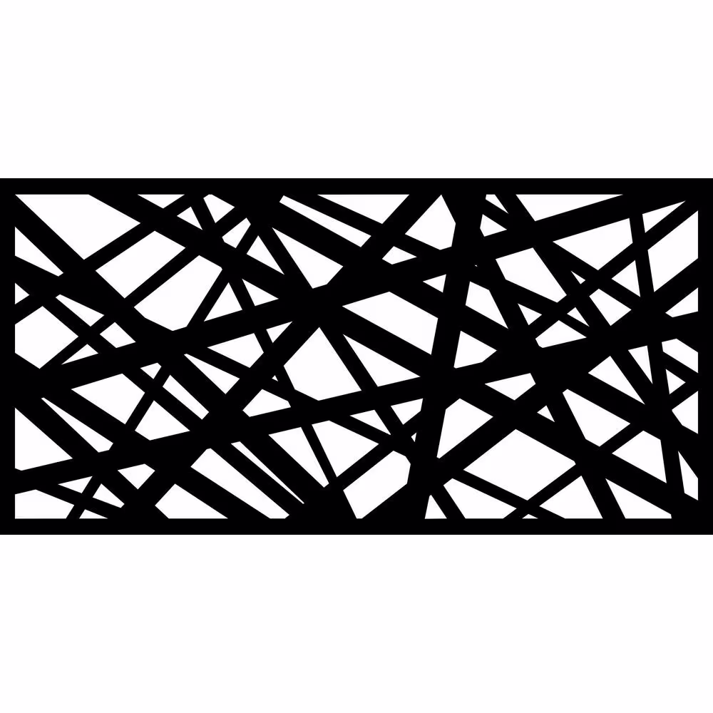 Ejoy New Style MetalArt Laser Cut Metal Black AlgebraStrike Privacy Fence Screen (24 in. x 48 in. per Piece 3-Piece Combo)
