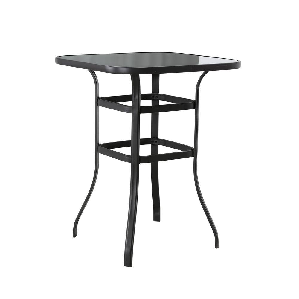 Patio Festival 9-Piece Metal Bar Height Outdoor Dining Set with Beige Cushions