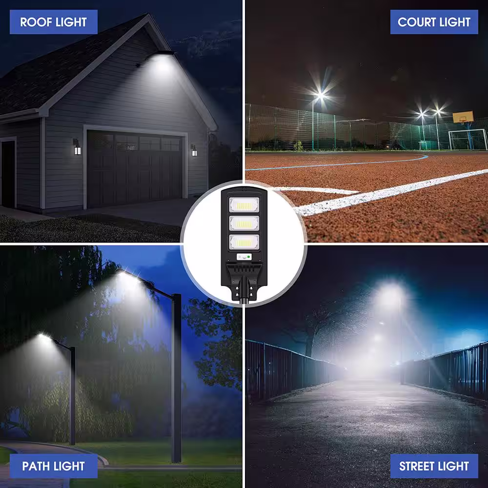 YANSUN 300 -Watt Equivalent Integrated LED Black Motion Sensing Dusk to Dawn Area Light with Remote Control 6500K (2-Pack)