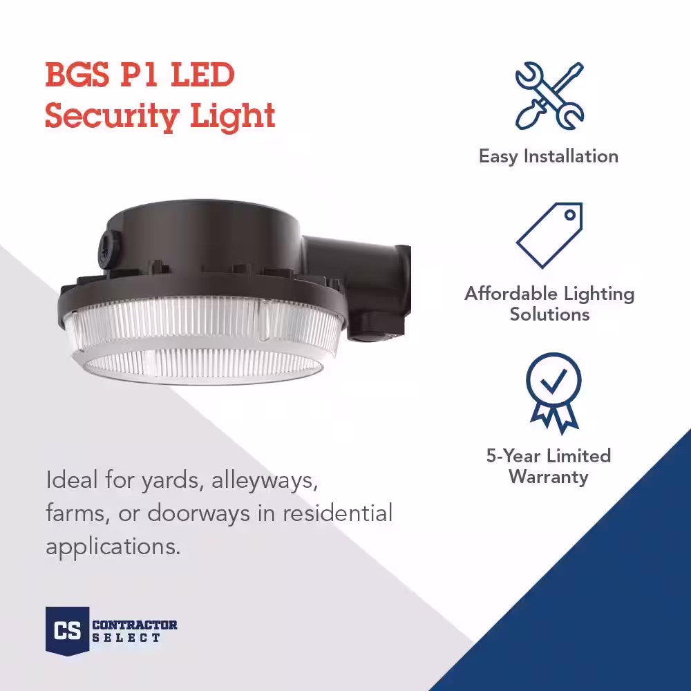Lithonia Lighting Contractor Select BGS 100- Watt Equivalent Integrated LED Dark Bronze Area Light, 4000K