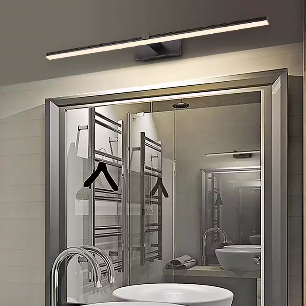 HUOKU Nimbus 31.7 in. 1-Light Black Modern Minimalist LED Wall Sconce