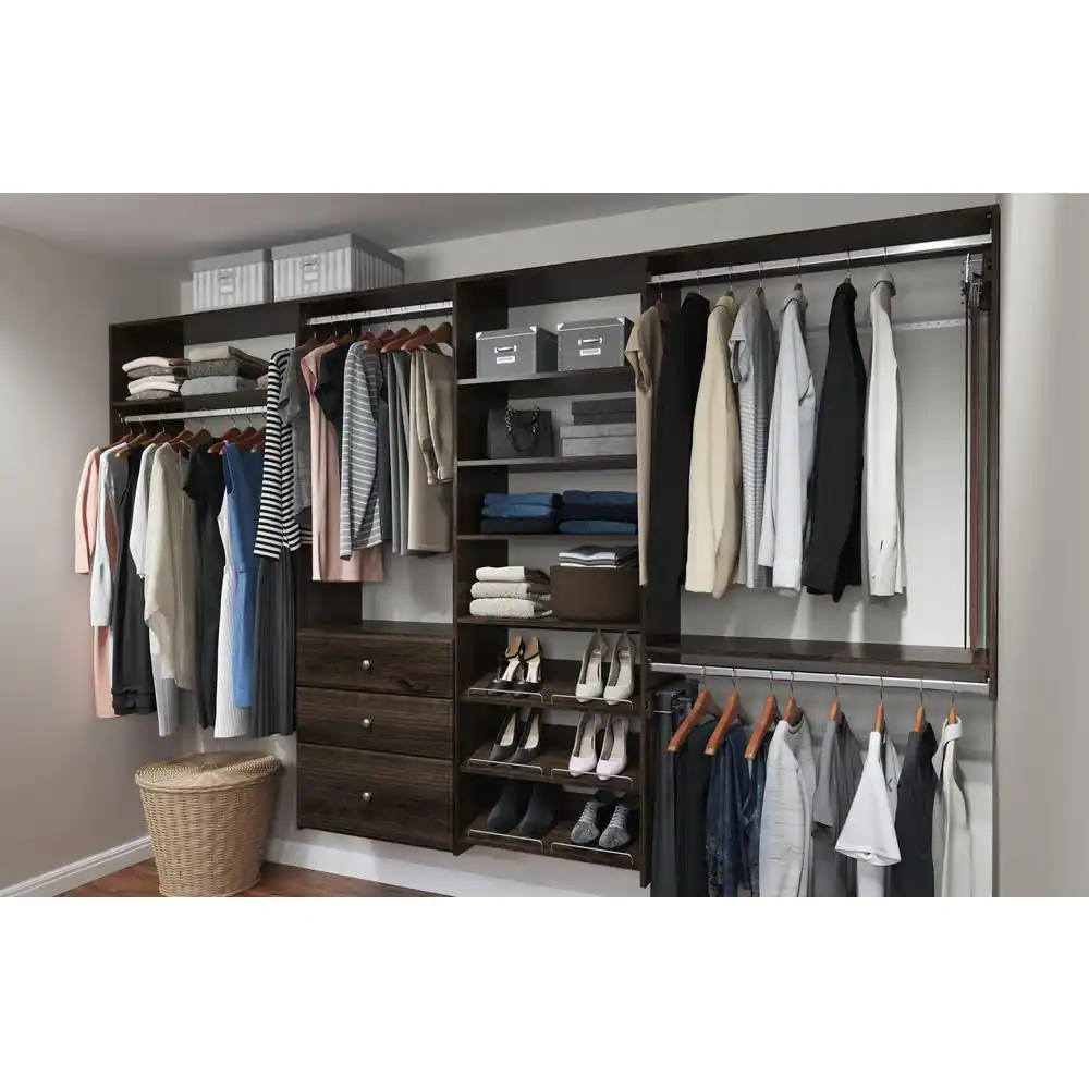 Closet Evolution 35 in. x 14 in. Espresso Wood Shelves (2-Pack)