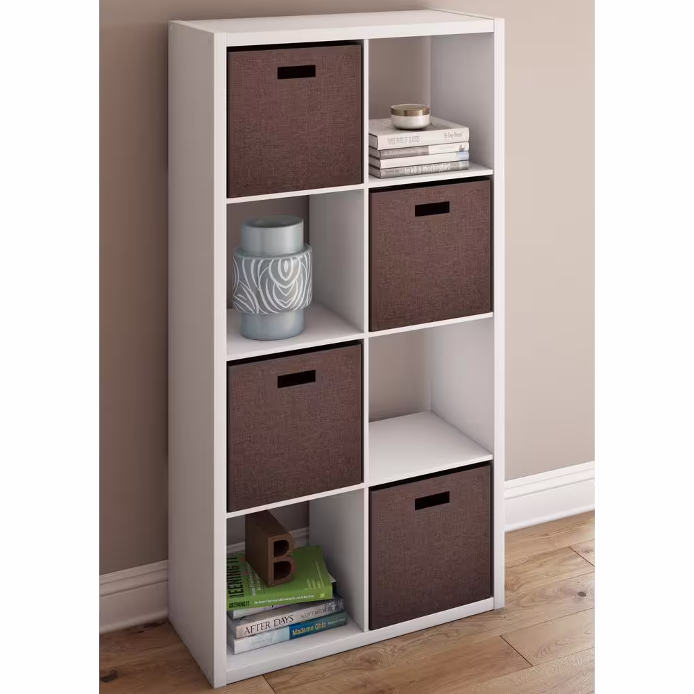ClosetMaid 57.95 in. H x 29.84 in. W x 13.50 in. D White Wood Large 8- Cube Organizer