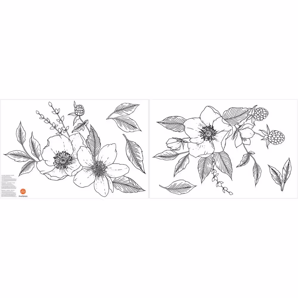 None Anemone and Blackberry Wall Decal