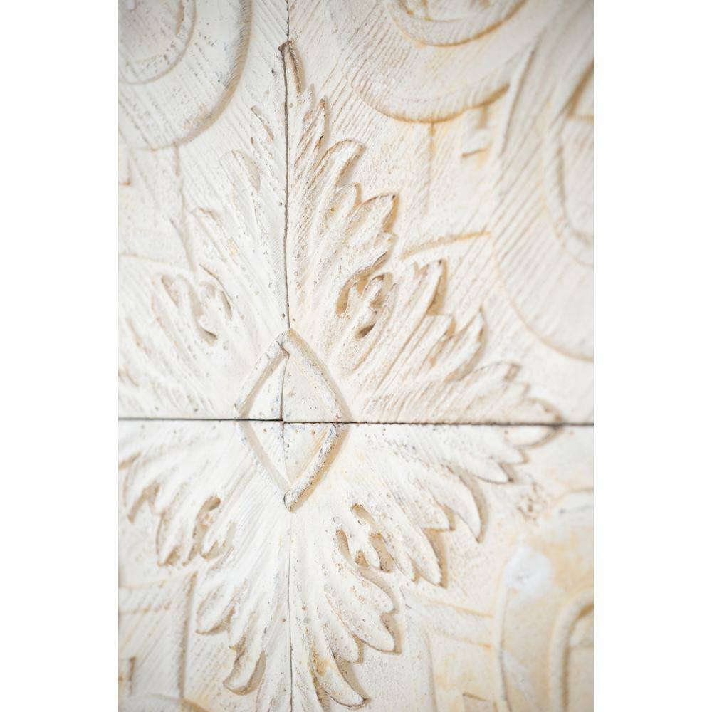 A & B Home Kawan Natural White Abstract Wood Wall Panels (Set of 4)