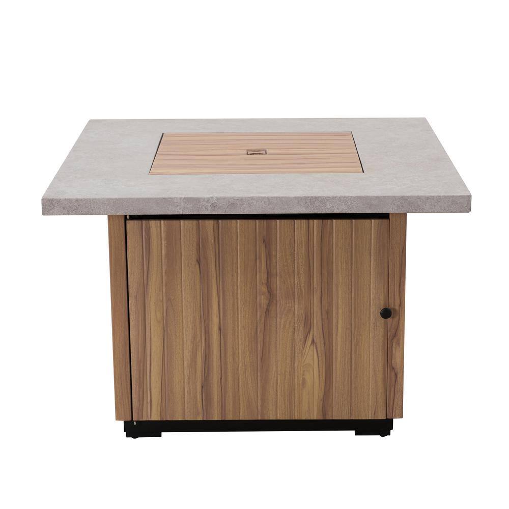 AMBERCOVE Roberts 38 in. W x 25.59 in. H Square LP Fire Pit Table