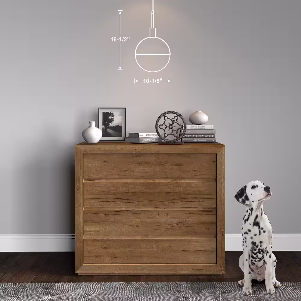Meyer&Cross Orb 1-Light Large Globe Brass and Frosted Glass Pendant